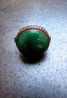 Grosse Bague Indienne Argent Malachite / Big Round Indian Ring Silver Malachite - Volksschmuck