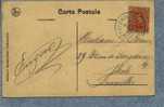 135 Op Postkaart Met "Blauwe"stempel PROFONDEVILLE Op 20/07/1919 (noodstempel) - 1915-1920 Albert I.