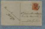 135 Op Postkaart Met Kiesbureelstempel Van GILLY   (noodstempel) - Fortuna (1919)
