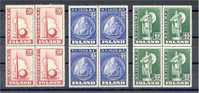 ICELAND - Exposition New York 1939 - 3 BLOCKS OF 4, PERFECT NEVER HINGED **! - Andere & Zonder Classificatie