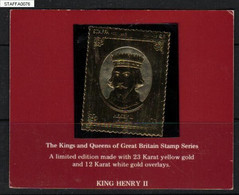 GB STAFFA £8 GOLD 23 KARAT FOIL KINGS QUEENS OF GREAT BRITAIN KING HENRY II LOCALS ROYALS ROYALTIES ISLAND SCOTLAND - Local Issues