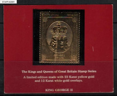 STAFFA £8 GOLD FOIL KINGS & QUEENS OF GREAT BRITAIN 41 OF 49 KING GEORGE II - Emissions Locales