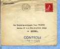 690 Op Brief, Stempel KORTRIJK 2 Op 26/3/1945 + Stempel CONTROLE / TOEZICHT - 1936-1957 Offener Kragen