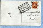 108 Op Postkaart Met Rechthoekige Spoorwegstempel FLAWINNE Op 12/07/1913 - 1912 Pellens