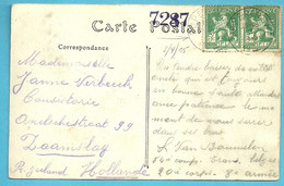 110(2) Op Postkaart,stempel (23mm) !!   POPERINGHE  Op 3/04/1915 (onbezet Belgie) - 1912 Pellens