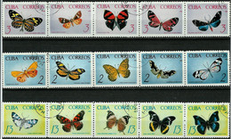 CUBA..1965..Michel # 1058-1072.(3 Strips )..used..MiCV - 5.50 Euro. - Oblitérés