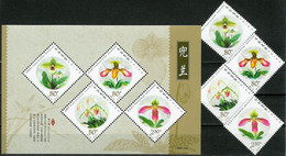 CHINA..2001..Michel # 3277-3280; Block 100...ORCHIDS...MNH...MiCV - 11.80 Euro. - Nuovi