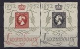 LUXEMBOURG, 1952 PAIR 100 YEARS O STAMPS, NEVER HINGED - Unused Stamps