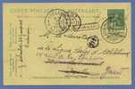 Entier Met Treinstempel QUIEVRAIN-ANTWERPEN (ANVERS) Op 16/07/1913 + Omkaderde Naamstempel QUIEVRAIN + Doorverzonden ... - 1912 Pellens