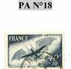 TIMBRE DE FRANCE  PA N°18 1946 - 1927-1959 Used