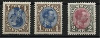 DENMARK 3 GOOD KORONA VALUES 1920-26 LH/NH! - Ongebruikt