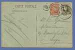 135 + 166 Op Postkaart Met Cirkelstempel BLANKENBERGHE Op 11/08/1922 - 1919-1920  Re Con Casco