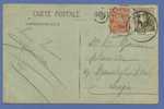 135 + 166 Op Postkaart Met Cirkelstempel BLANKENBERGHE Op 11/08/1922 - 1919-1920  Cascos De Trinchera