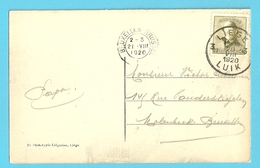 166 Op Postkaart Met Cirkelstempel  LIEGE / LUIK 3 Op 20/08/1920 - 1919-1920 Roi Casqué