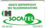 REP CENTRAF SOCATEL VERTE 120U SC7 SANS N° LOT RARE - Centrafricaine (République)