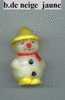 Petite Bougie Bonhomme De Neige Chapeau Jaune - Andere & Zonder Classificatie