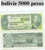 Billet De Bolivie 5000 Pesos - Bolivia