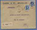 207 (x2) Op Aangetekende Brief, Ontwaard Met Ovale Stempel BRUSSEL 1 Op 9/2/1927 Naar Parijs (Fr.) - 1922-1927 Houyoux