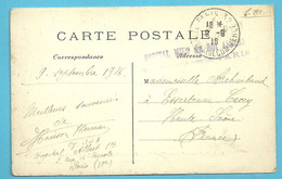 Postkaart Met Stempel HOPITAL MILre Du ROI ALBERT / 2, Rue D' Arcole , PARIS (violet) Op 9/2/1916 - Belgisch Leger