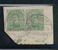 137 Op Fragment Met Duitse Brugstempel  BORGWORM- WAREMME  (noodstempel) - 1915-1920 Albert I