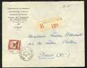 MONACO REGISTERED COVER 1938 TO PARIS - Marcophilie