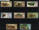 POLAND 1968 HUNTING PAINTINGS SET OF 8 NHM Animals Horses Dogs Art Paintings - Game