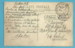 Postkaart Verzonden Naar "Armée Belge" + Stempel Postes Militaires Belgiques 8 Bis - Armée Belge