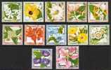 PITCAIRN 2001 FLOWERS SET OF 12 NHM - Pitcairninsel