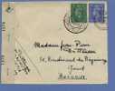 Brief Verzonden Van G.B.naar GENT, één Zegel Ontwaard Met DIAMANT-stempel Op 30/06/1945 + Censuurstrook OPENED BY EXAMIN - Storia Postale