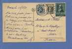 255+279+299  Op Postkaart Met Cirkelstempel BOUILLON Op 19/5/1930 - 1922-1927 Houyoux