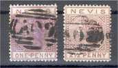 NEVIS, TWO CLASSICS 1879-80 F/VFU! - San Cristóbal Y Nieves - Anguilla (...-1980)