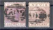 NEVIS, TWO CLASSICS 1879-80 F/VFU! - St.Christopher, Nevis En Anguilla (...-1980)