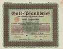 GOLD PFANDBRIEF LANDSCHAFT DER  PROVINZ SACHSEN ,HALLE 3000 GOLDMARK 1928 - Banque & Assurance