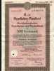 MECKLENBURGISCHEN HYPOTHEKEN UND WECHSELBANK, SCHWERIN 4% 500 REICHSMARK DEC 1941 - Banca & Assicurazione