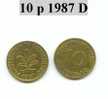 Piece D´allemagne 10 Pfennic 1987 D - Andere & Zonder Classificatie