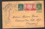 110+118(x2) Op Entier EXPRES, Tweetalige Telegraafstempel ANTWERPEN 6 Op 26/3/1913 - 1912 Pellens