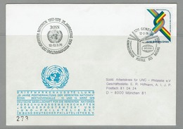 FDC 1976 NU NATIONS UNIES 25 ANNIVERSAIRE NOEUD DE CORDE - Andere & Zonder Classificatie