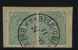 137(2) Op Fragment Met Stempel BELGIE / BELGIQUE 4 (noodstempel) - 1915-1920 Alberto I