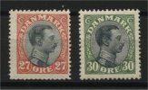 DENMARK 27 Amd 30 OERE 1918/20 - Unused Stamps