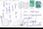 Carte Postale Affranchie Avec  Mariannes De Luquet De La Guadeloupe Pour L'Italie Puis Retour à L'envoyeur - Tarifas Postales