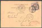 72 Op Postkaart Met Cirkelstempel CHARLEROI (STATION) Op 3/11/1896 + Treinstempel ERQUELINES A PARIS - 1894-1896 Exposiciones