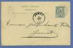 56 Op Kaart Met Firma-perforatie (Perfin / Perfore) " E.B. " Van E. Bede Te Brussel - 1863-09