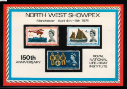 GB EXPO 1974 NORTH WEST SHOWPEX 150TH ANNIV OF ROYAL NATIONAL LIFEBOAT INSTITUTE MS - Werbemarken, Vignetten