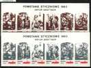 POLAND SOLIDARNOSC JANUARY UPRISING 1963 ARTUR GROTTGER 3 STRIPS OF 6 (SOLID0279) - Solidarnosc Vignetten