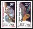 Lituanie Loir Chauve-souris Espèces Menacées 1994** Lithuania Edible Dormouse Common Noctule Bat 1994 ** - Chauve-souris