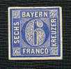 GERMANY, BAVARIA - RARE ESSAY/TRIAL 6 KREUZER BLUE ! - Nuovi