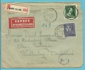 529+646 Op EXPRES-aangetekend Voorkeurtarief Met Cirkelstempel BRAINE-L´ALLEUD Op 10/1/44 + Censuur - 1936-1951 Poortman