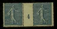 FRANCE   Nº 132** Paire Millesimee 1904 - Millesimes