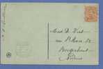 135 Op Postkaart Met Blauwe Cirkelstempel WAULSORT  Met 19 Links  (noodstempel) - 1915-1920 Albert I.