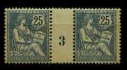 FRANCE Nº 127 **  Paire  Millesimee 1903 - 1900-02 Mouchon